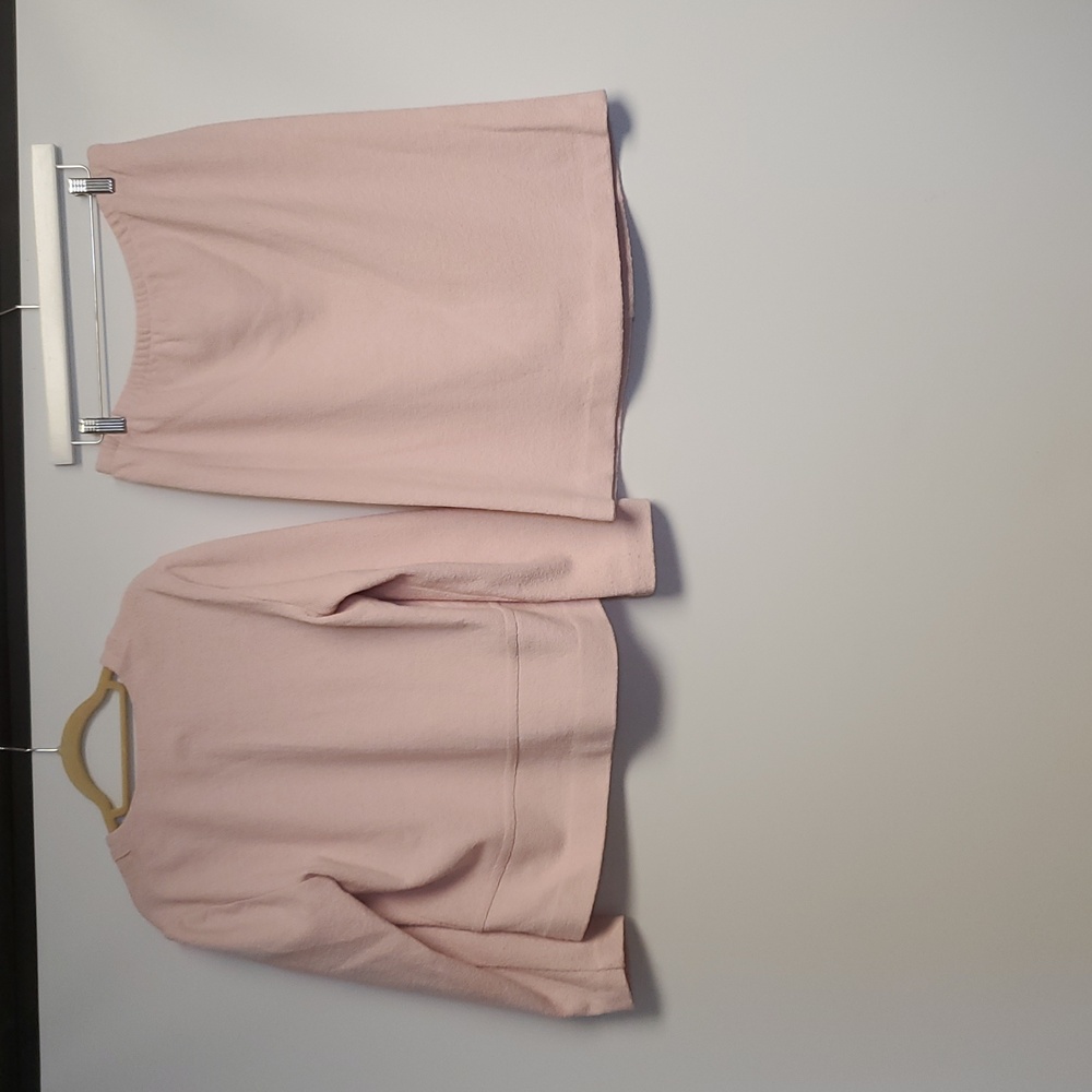Vintage Castleberry Pink Knit Skirt Suit Set 2pc Button Chanel Style Size 12 - Picture 11 of 13